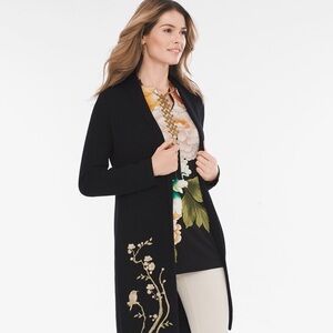 Black and gold embroidered Chico’s 35th anniversary collection cardigan XXL